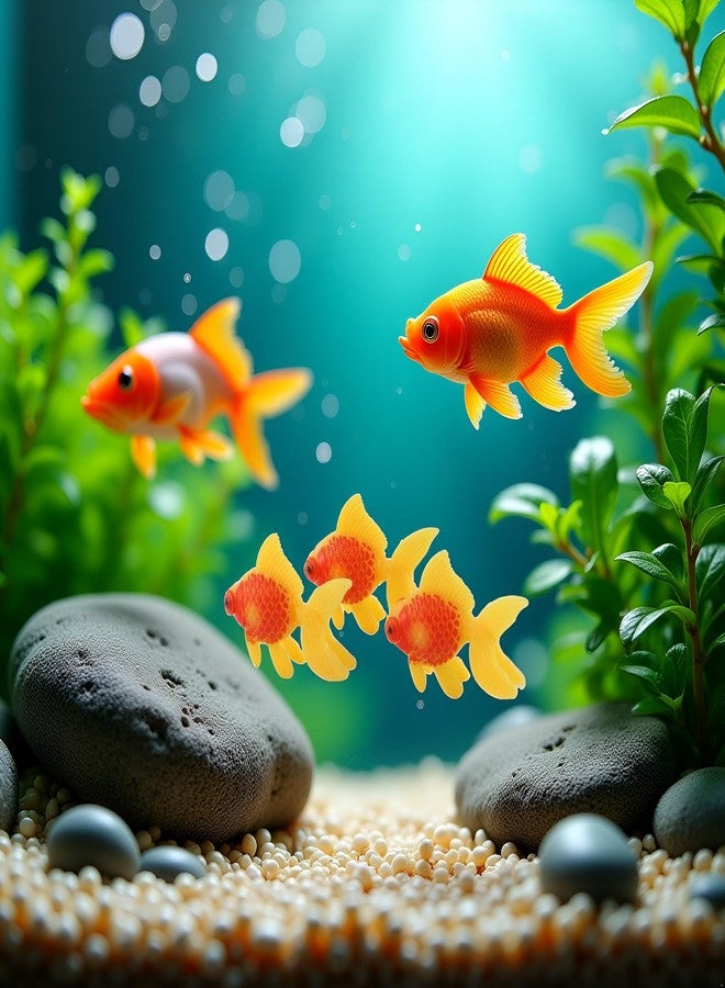 Tustao 3 Pcs Artificial Moving Aquarium Ornaments - Goldfish and Orange Fish Thematic Aquarium Décor Thematic Ornaments Decor for Fish Tank Aquarium Décor - Image 3